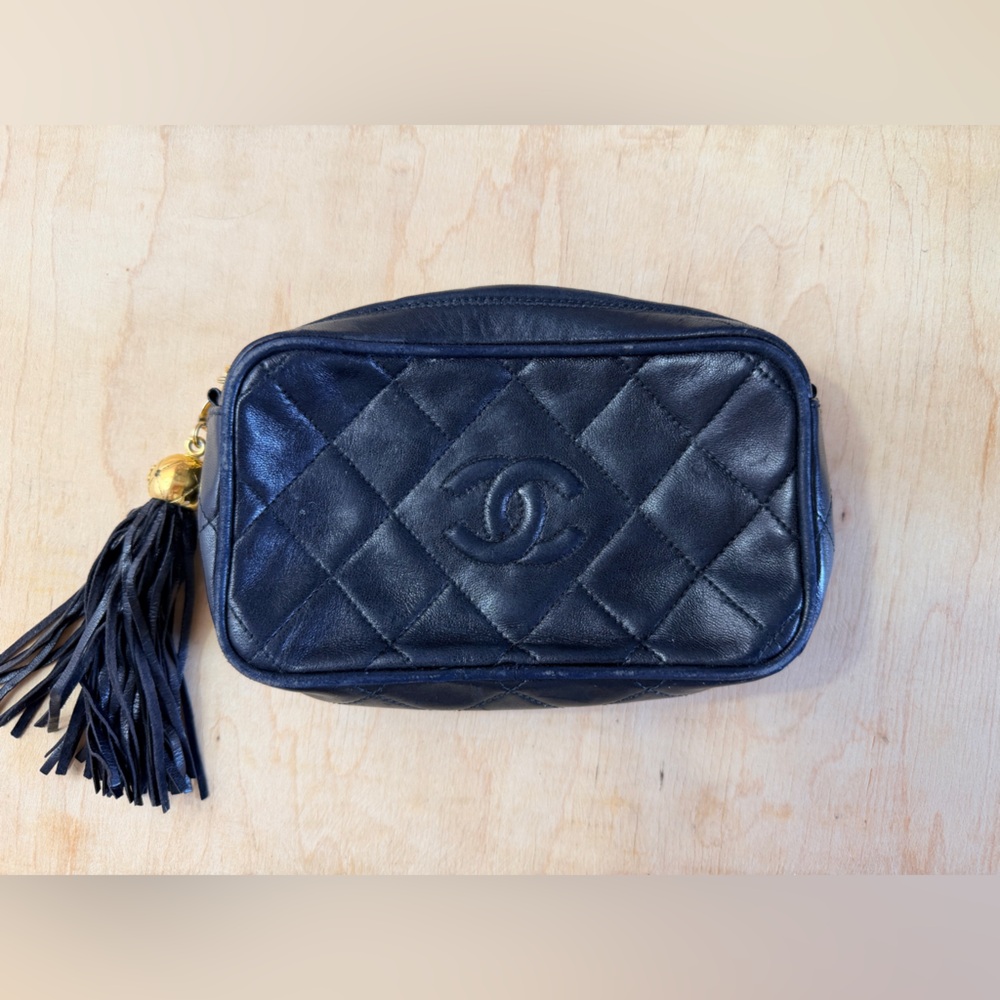 CHANEL Black Quilted Cosmetic Case